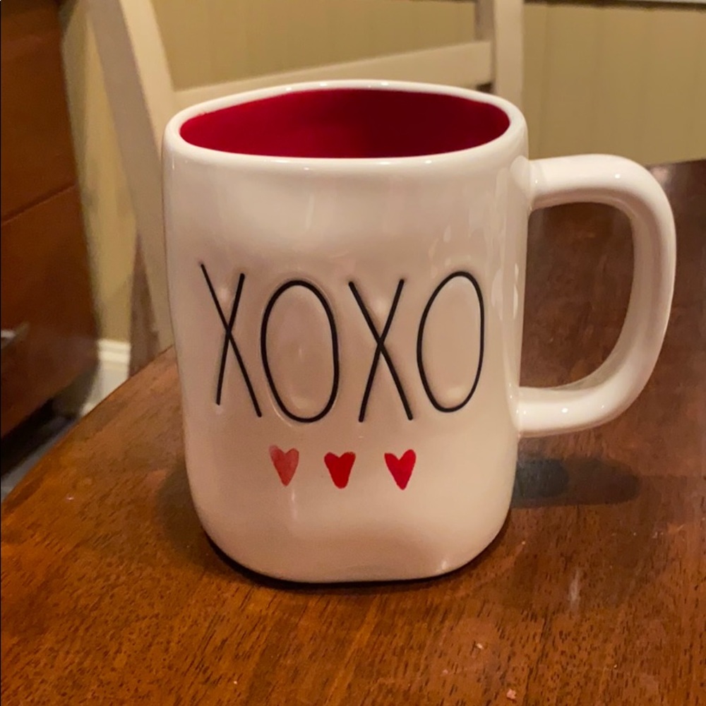 Rae dunn xoxo heart mug red inside